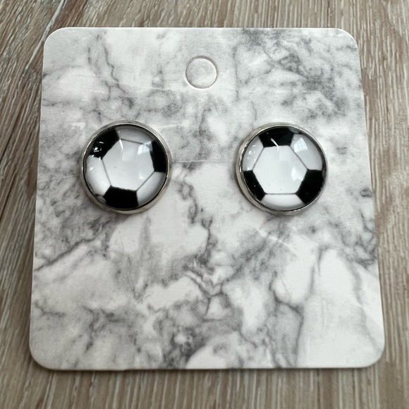 Jewelry - Soccer Glass Bead Earrings ‼️ BRAND NEW‼️